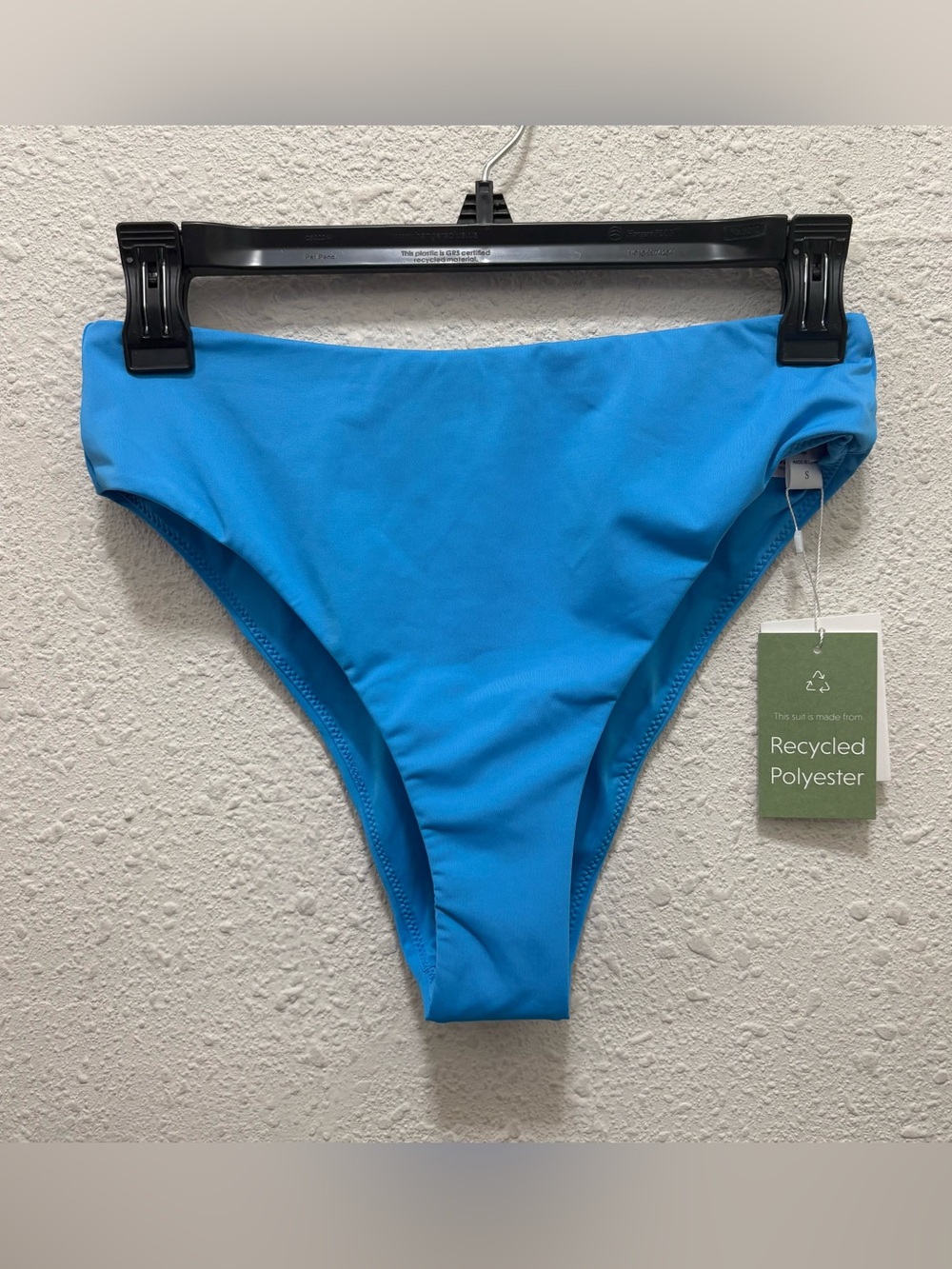 Andie The 90s High Waist Bikini Bottom in Azul Blue NWT Small